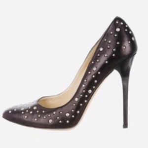 Jimmy Choo black  studded pumps
